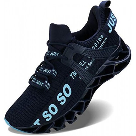 Men's Runing Shoes Walking Non Slip Blade Type Sneakers Dark Blue